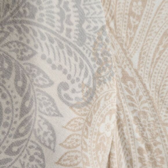 Tommy Bahama Shirt Dress Short Jersey Knit Pinapple Paisley White Cream Gray M - Picture 7 of 13